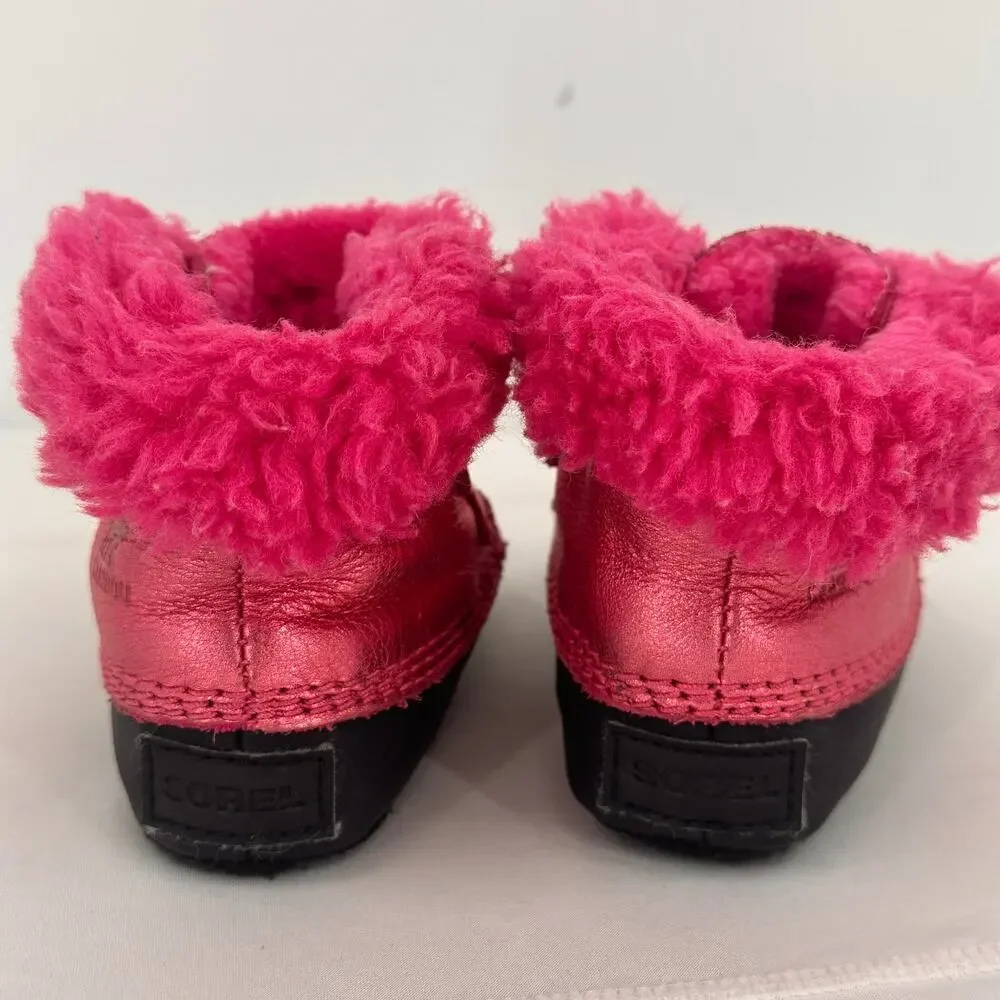 Sorel Baby Girls Insulated Pink/Black Boots Size 3